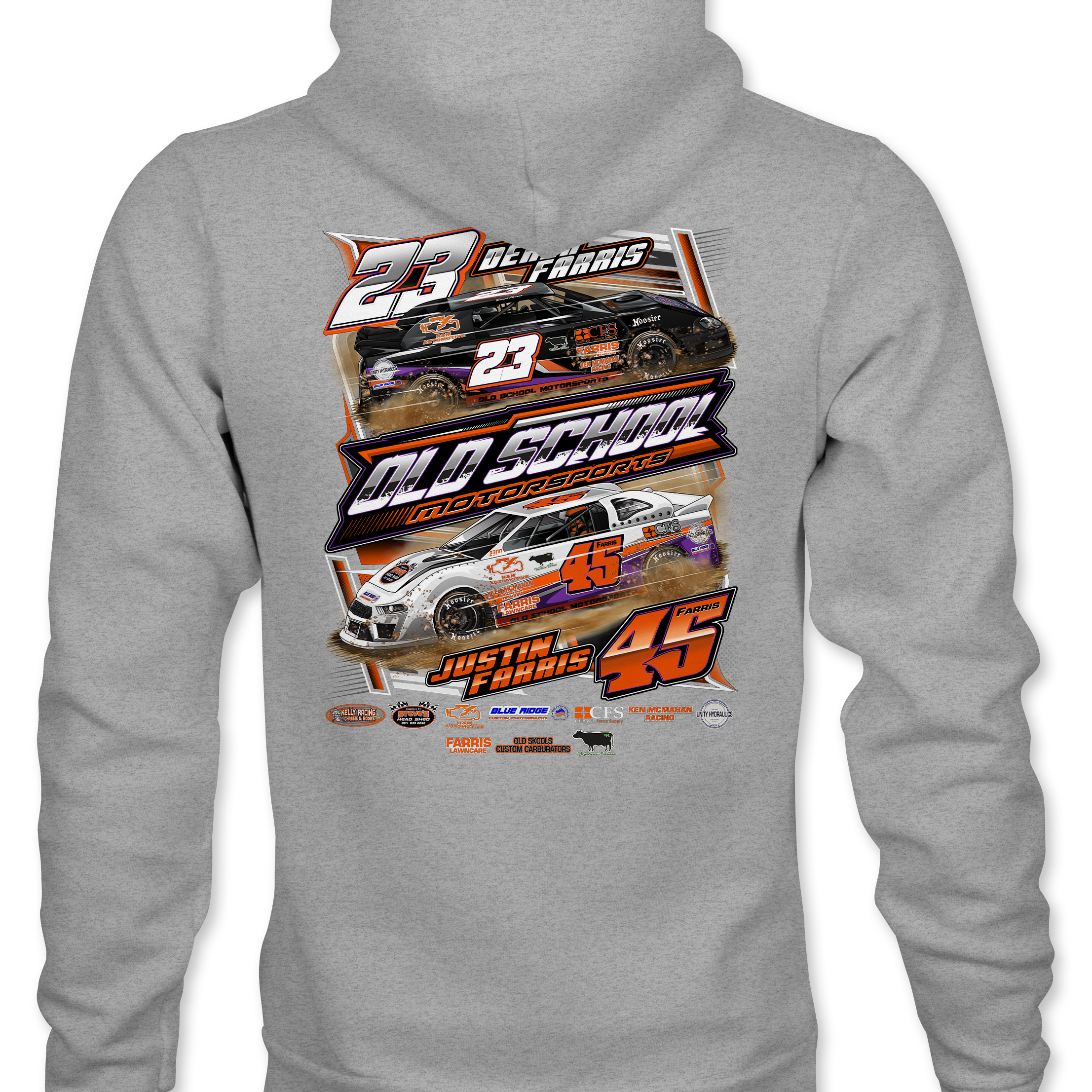 Old School Motorsports Racing Hoodies Black Acid Apparel