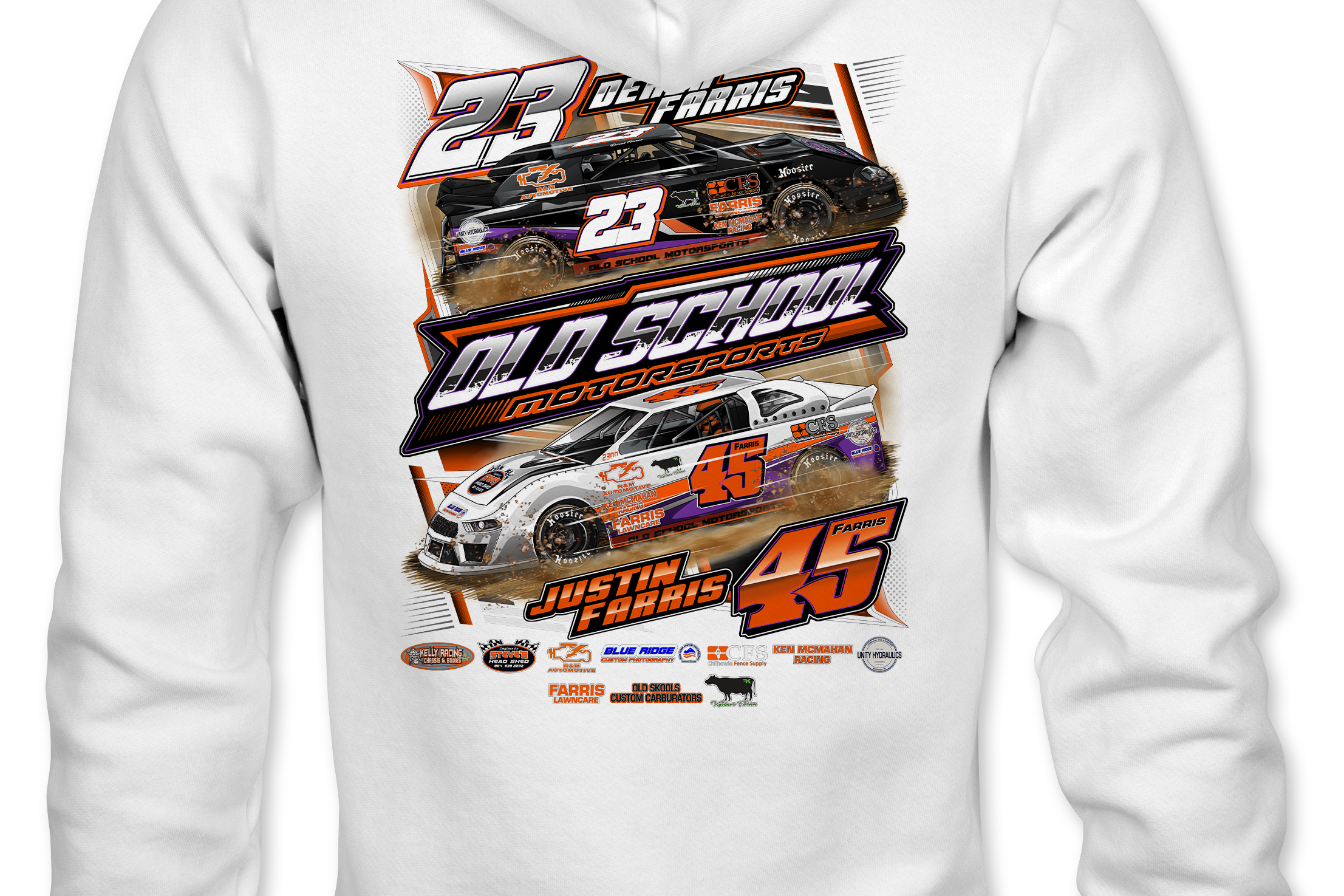 Old School Motorsports Racing Hoodies Black Acid Apparel