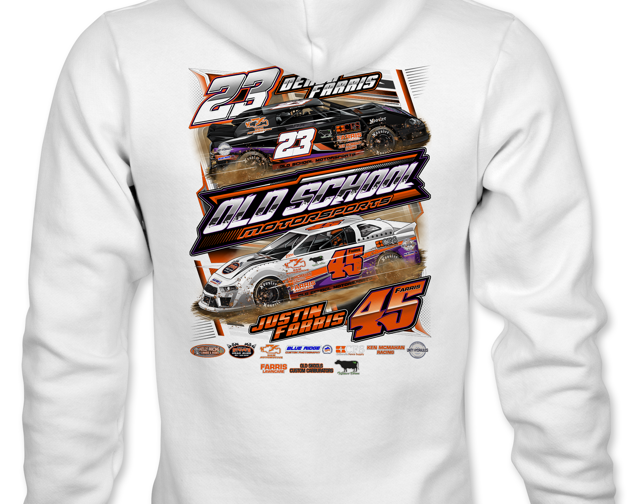 Old School Motorsports Racing Hoodies Black Acid Apparel