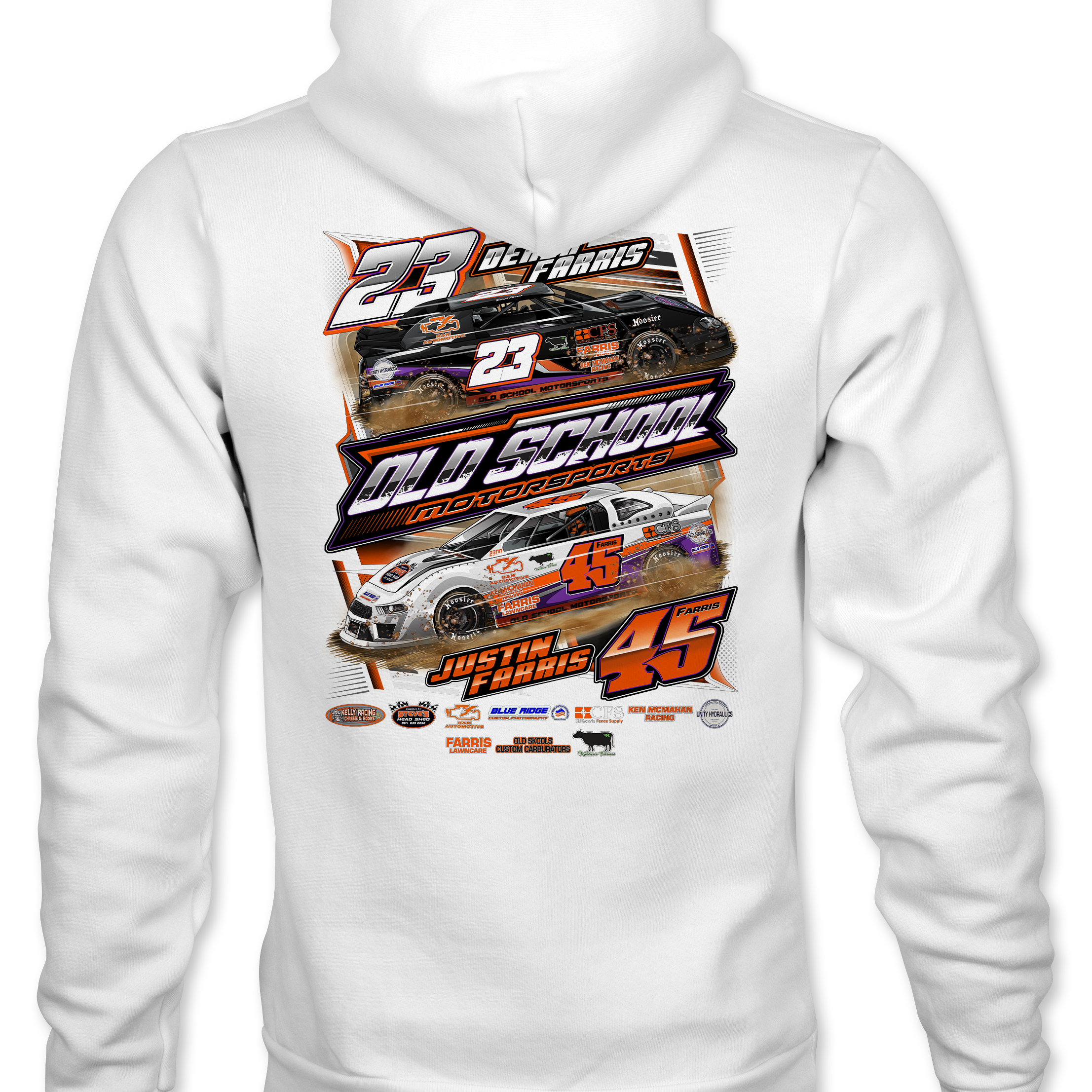 Old School Motorsports Racing Hoodies Black Acid Apparel