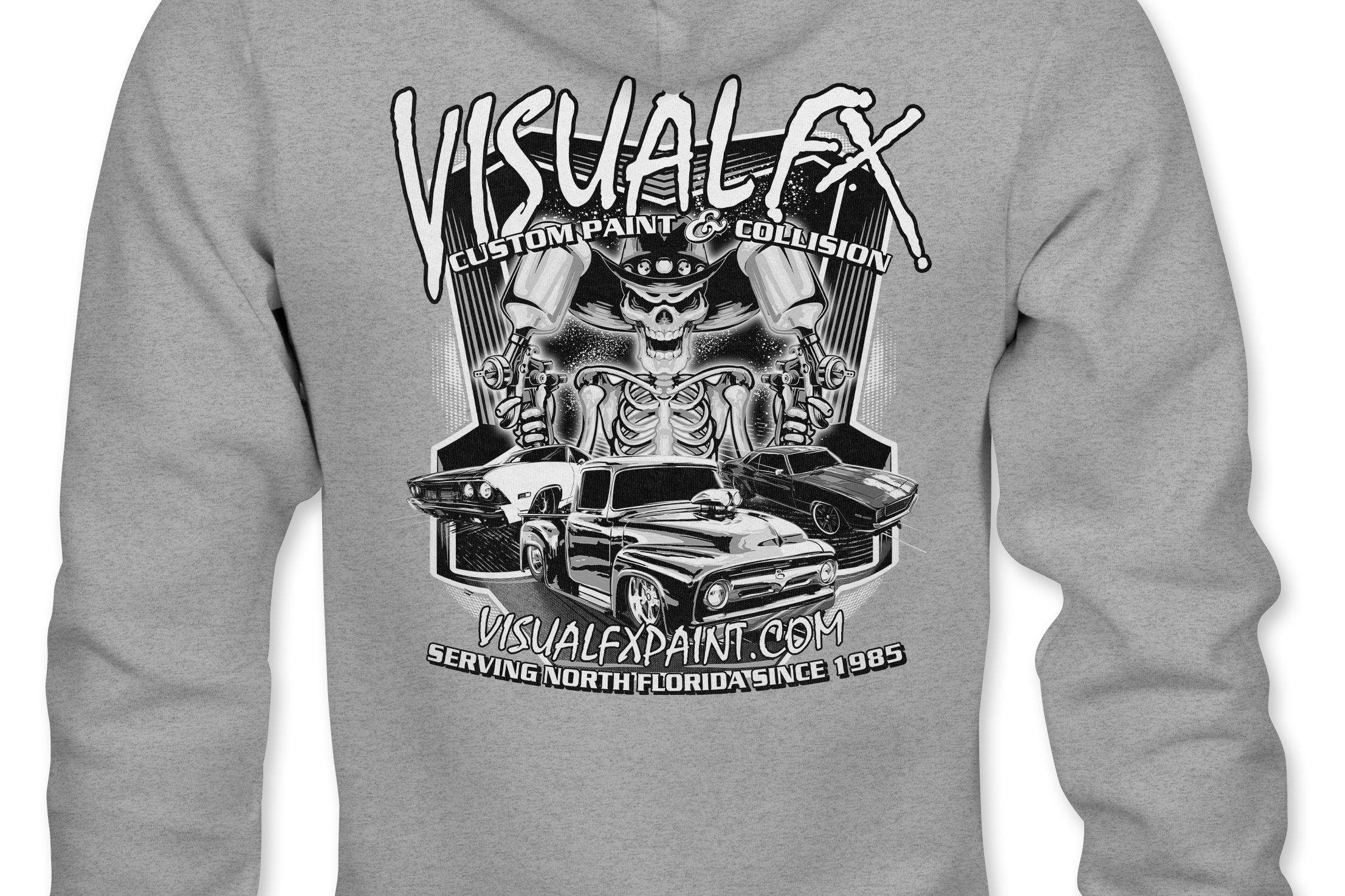 Visual FX Black and White Hoodies Black Acid Apparel
