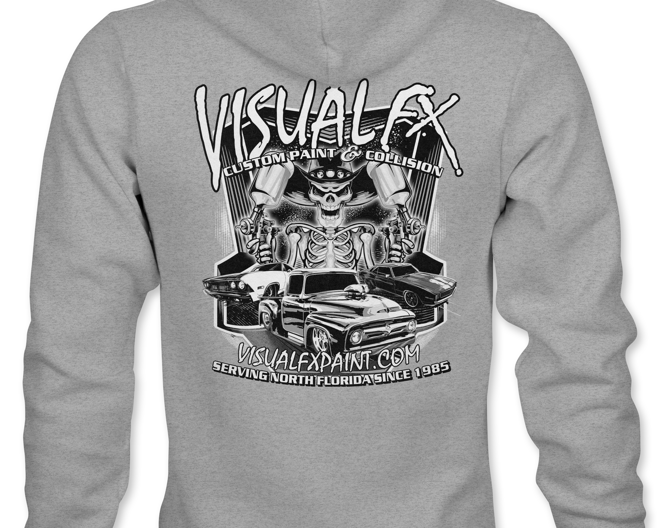 Visual FX Black and White Hoodies Black Acid Apparel