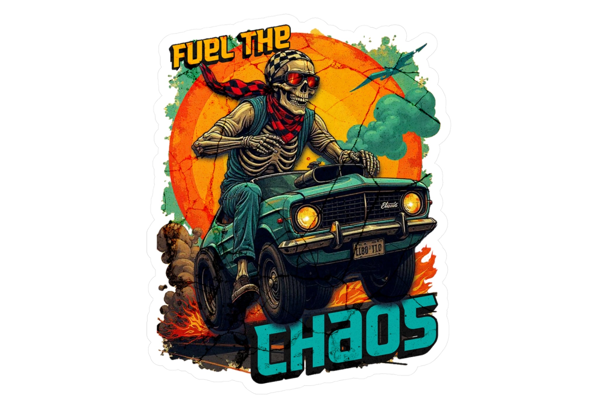 Fuel the Chaos Kiss-Cut Vinyl Decal – Weatherproof Racing Sticker