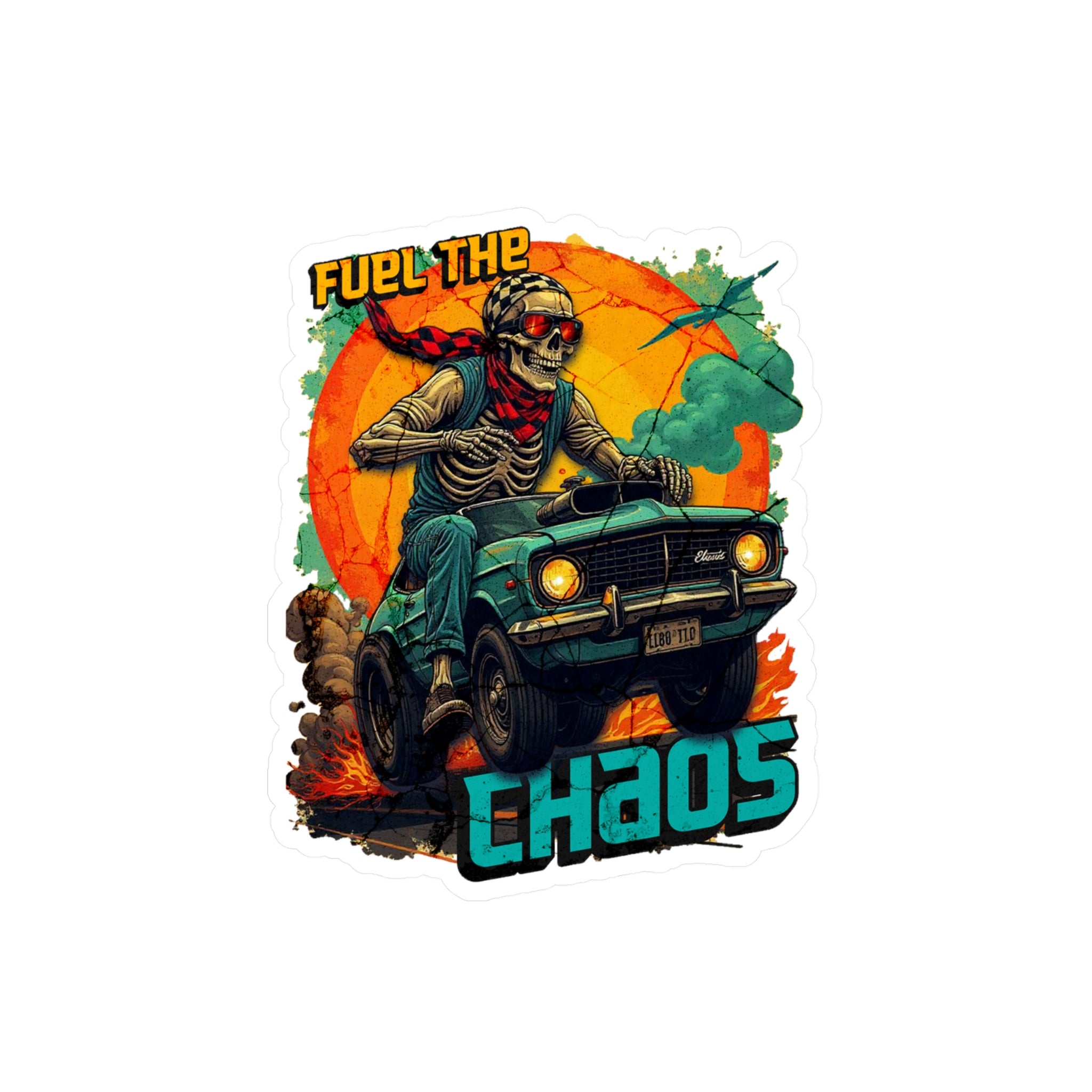 Fuel the Chaos Kiss-Cut Vinyl Decal – Weatherproof Racing Sticker