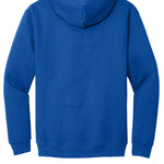 Adult royal gildan Royal Hoodie, back view