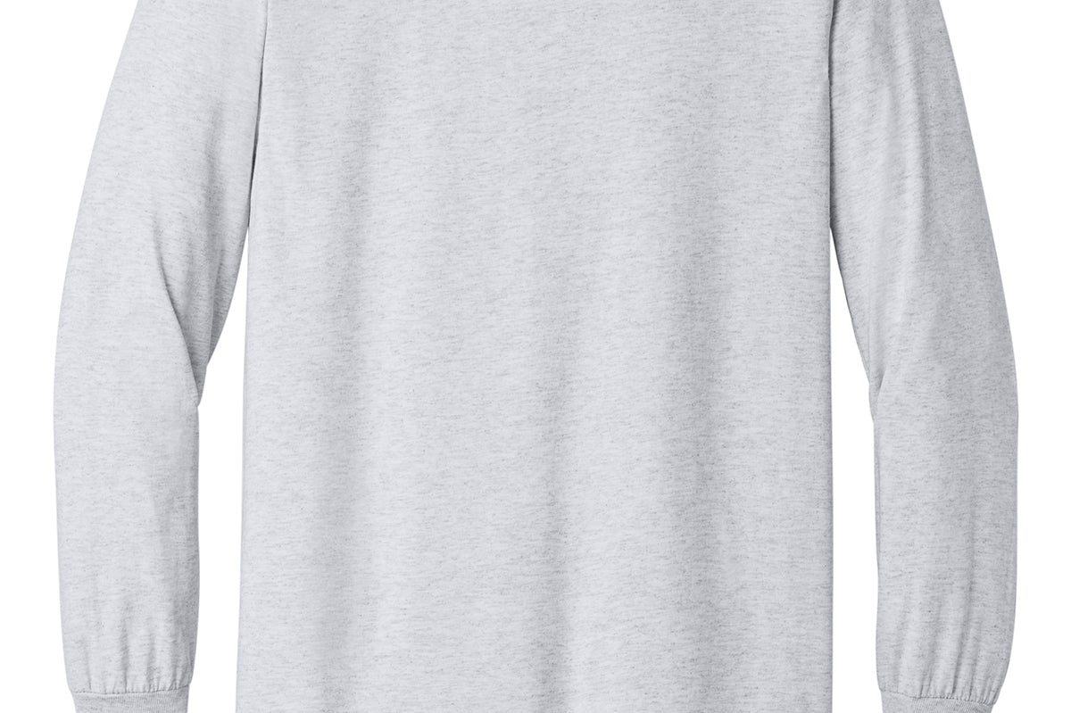 Adult ash grey gildan Ash Grey Longsleeve, front view