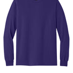 Adult purple gildan Purple Long Sleeve, front view