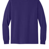Adult purple gildan Purple Long Sleeve, front view