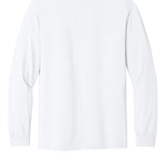 Adult white gildan White Longsleeve, back view