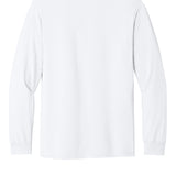 Adult white gildan White Longsleeve, back view