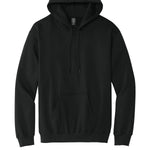Adult black gildan Black Hoodie, front view