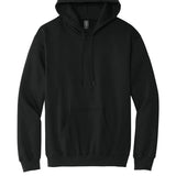 Adult black gildan Black Hoodie, front view