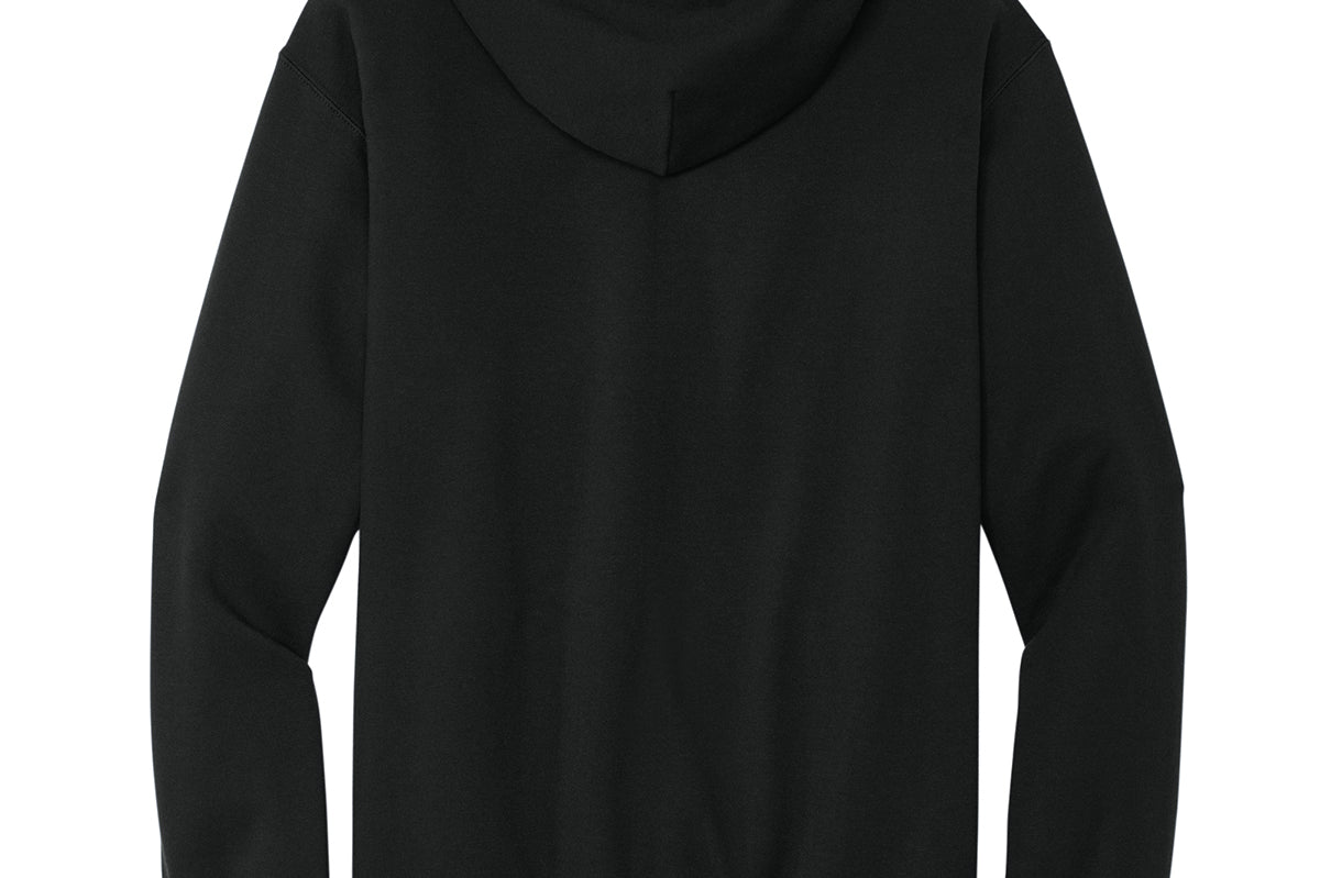 Adult black gildan Black Hoodie, back view