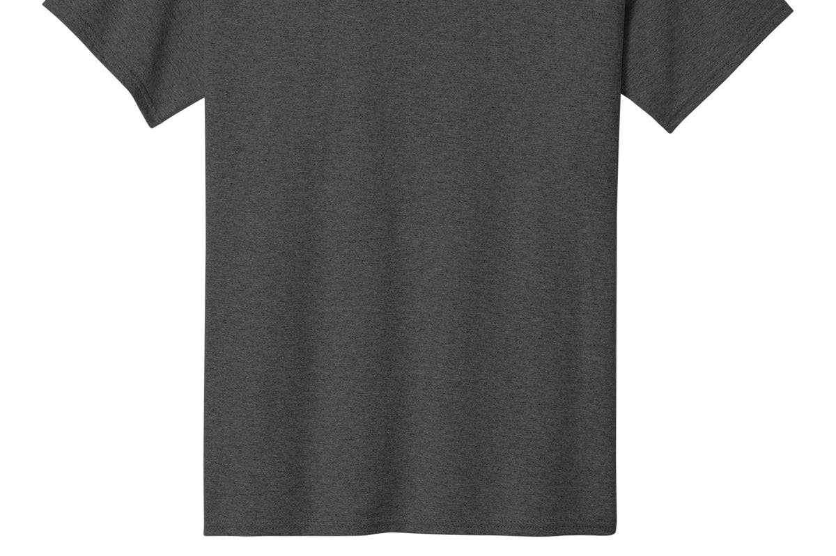 Adult dark heather grey port & co Dark Heather Grey Tee Shirt, front view