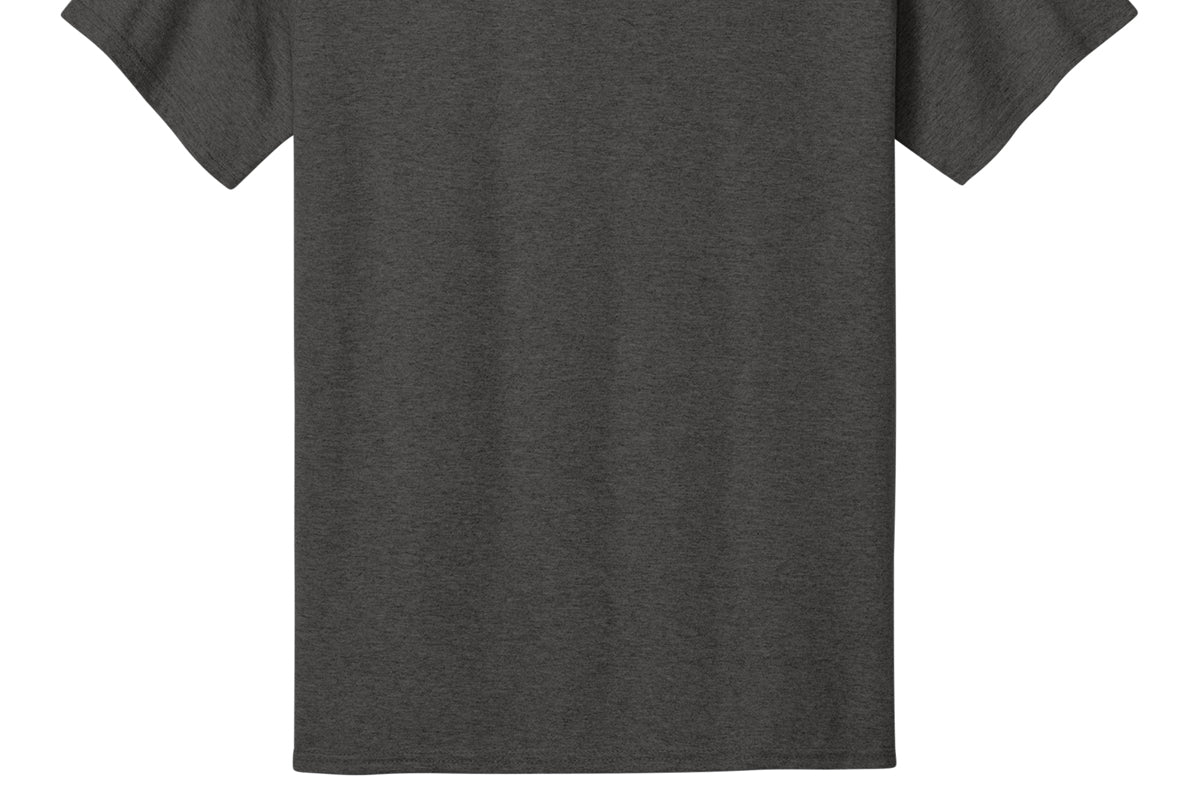 Adult dark heather grey port & co Dark Heather Grey Tee Shirt, back view