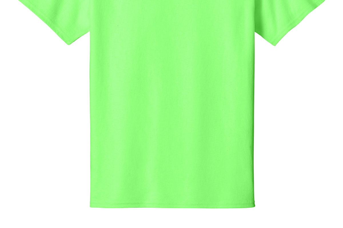 Adult fluorescent lime green port & co Fluorescent Lime Green Tee Shirt, back view