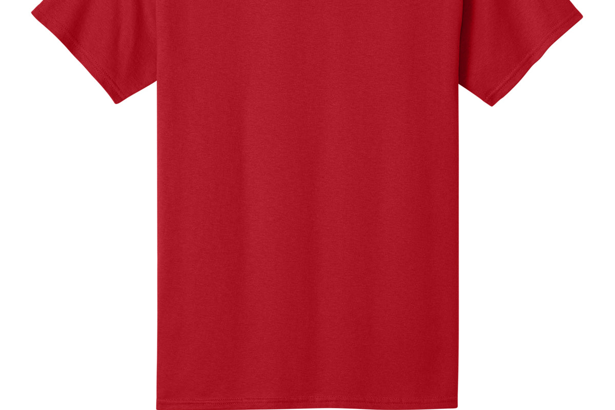Adult red port & co Red Tee Shirt, back view