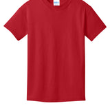 Youth red port & co Youth Red Tee Shirt, front view