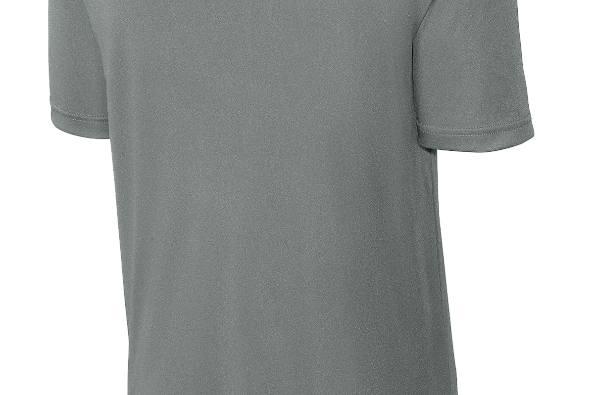 Adult grey concrete sporttek Grey Concrete Tee Shirt, back view