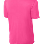 Adult hot pink sporttek Hot Pink Tee Shirt, back view