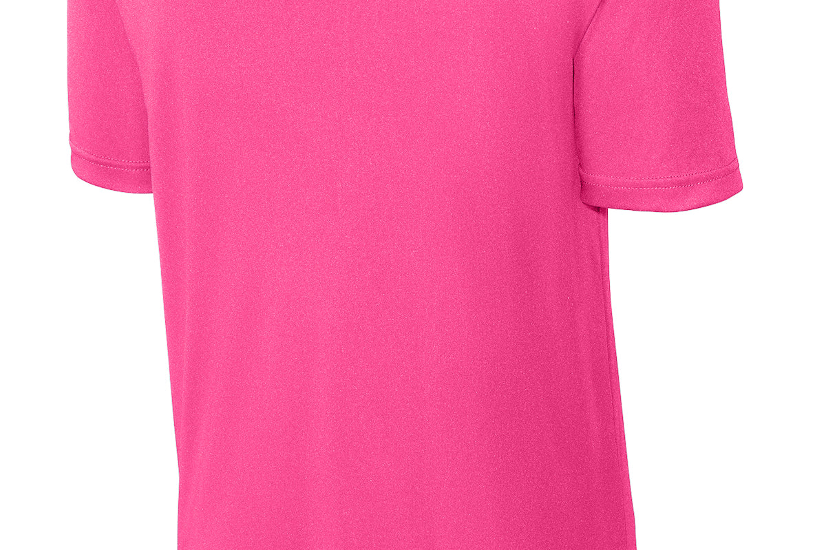Adult hot pink sporttek Hot Pink Tee Shirt, back view