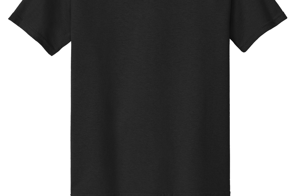 Youth black gildan Youth Black Tee Shirt, front view