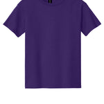 Youth purple gildan Youth Purple Tee Shirt, front view