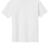 Youth white gildan Youth White Tee Shirt, back view