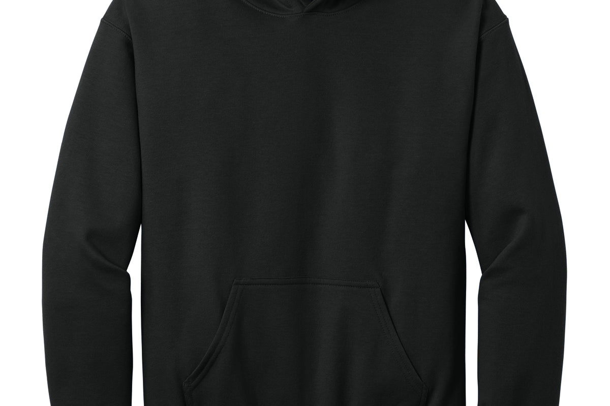 Youth black gildan Youth Black Hoodie, front view