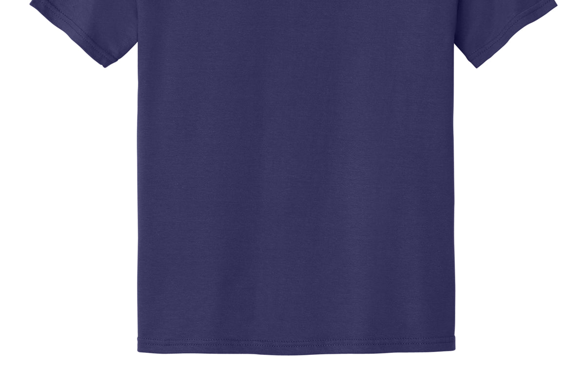 Purple Jerzees tee shirt, back view