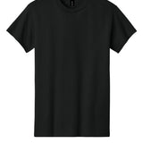 Adult black gildan Black Tee Shirt, front view