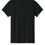 Adult black gildan Black Tee Shirt, back view