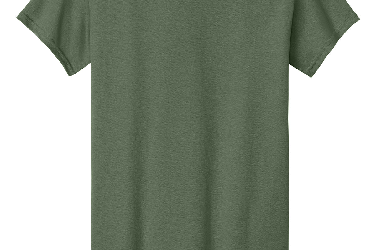 Adult olive green gildan Olive Green Tee Shirt, front view