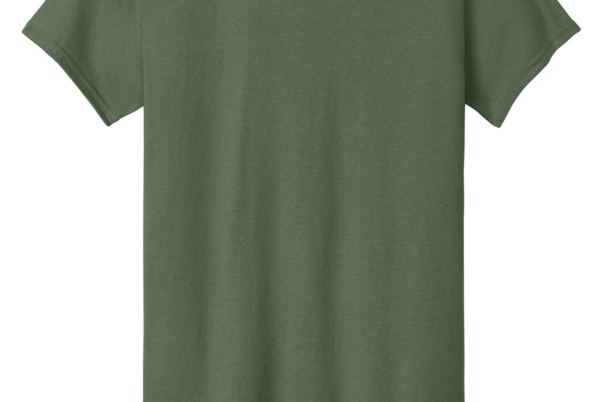 Adult olive green gildan Olive Green Tee Shirt, back view