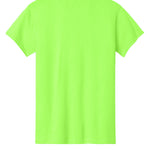 Adult fluorescent lime green gildan Fluorescent Lime Green Tee Shirt, back view