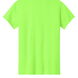 Adult fluorescent lime green gildan Fluorescent Lime Green Tee Shirt, back view
