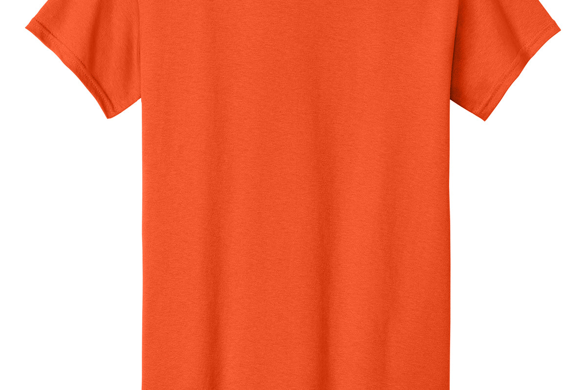 Adult orange gildan Orange Tee Shirt, front view