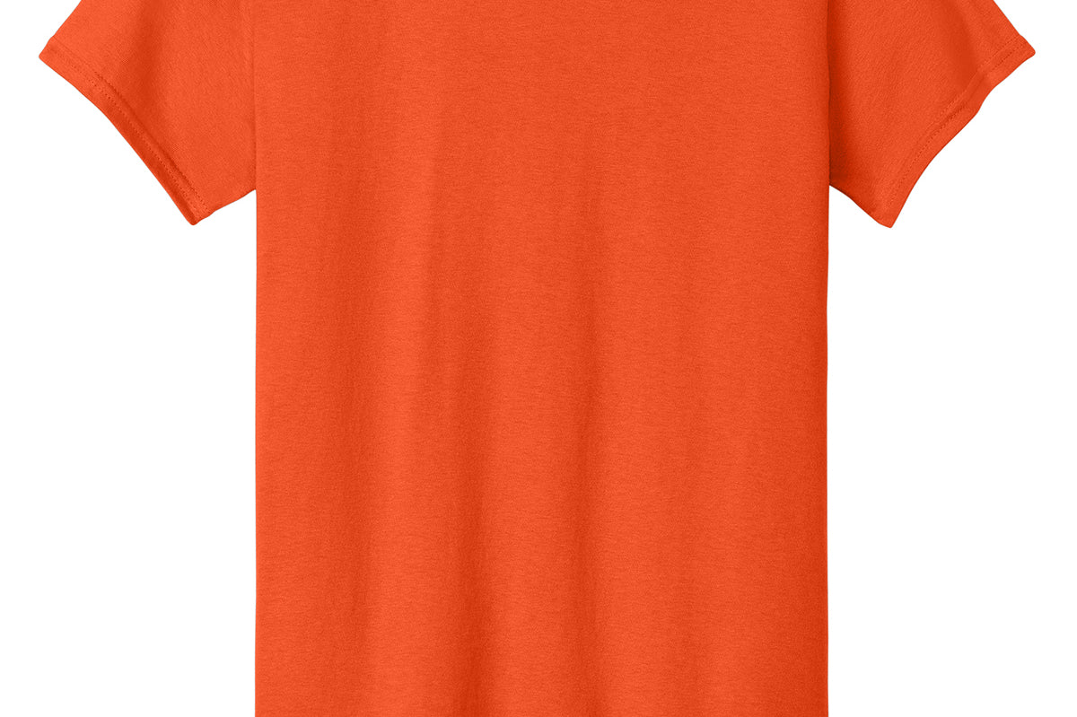 Adult orange gildan Orange Tee Shirt, back view