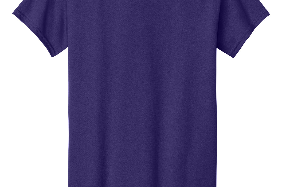 Adult purple gildan Purple Tee Shirt, front view