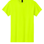 Adult fluorescent yellow gildan Fluorescent Yellow Tee Shirt, front view