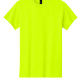 Adult fluorescent yellow gildan Fluorescent Yellow Tee Shirt, front view