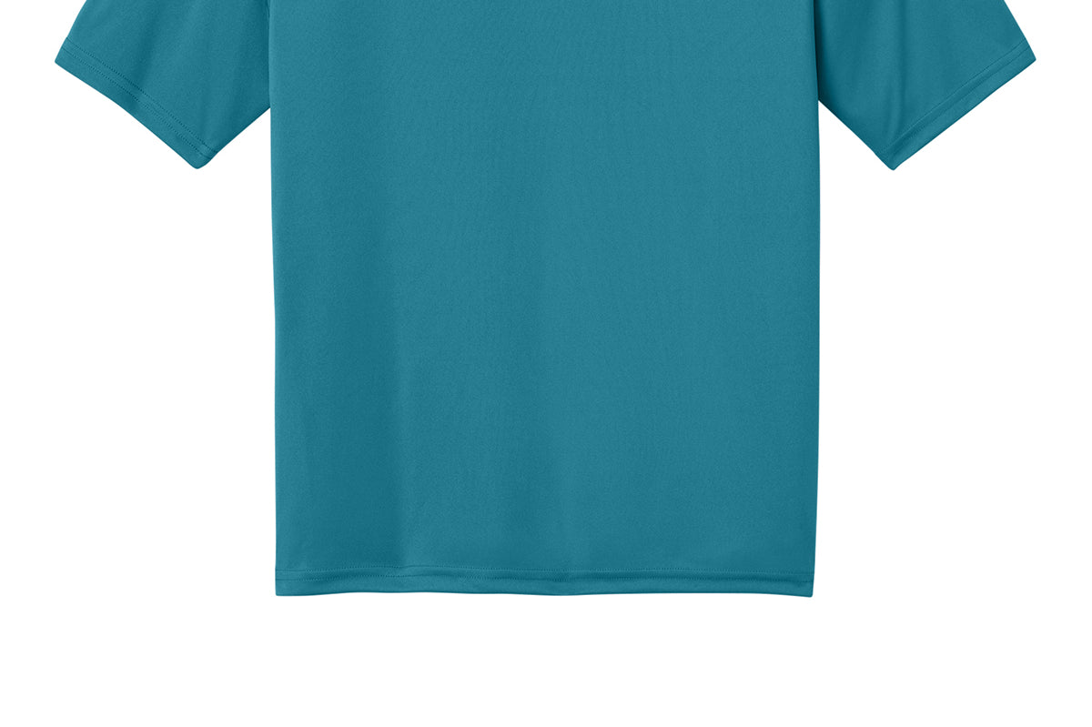 Turquoise A4 tee shirt, front view