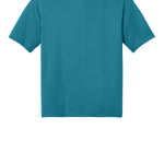 Turquoise A4 tee shirt, back view
