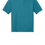Turquoise A4 tee shirt, back view