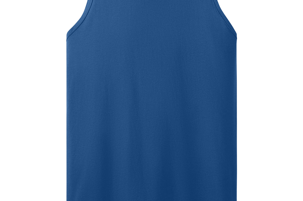 Medium Blue Next Level tank, back view