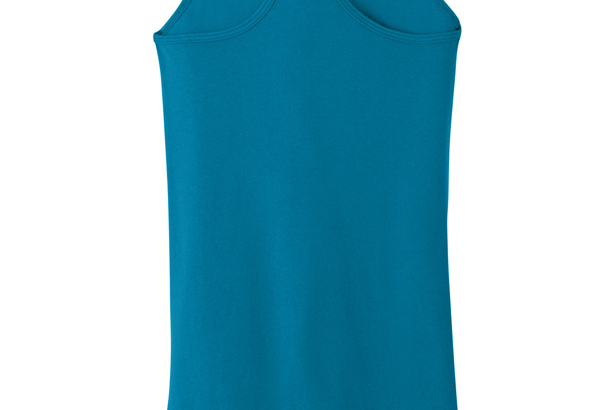 Turquoise Next Level tank, back view