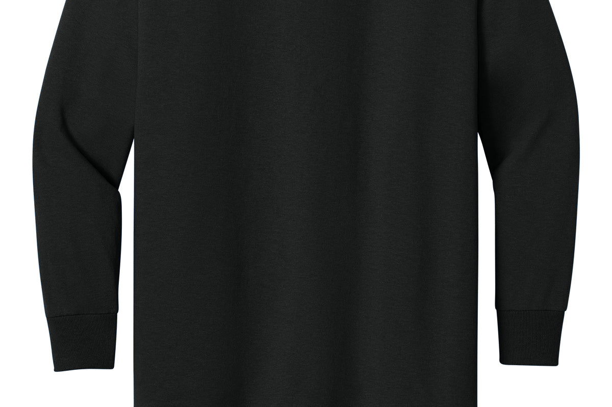 Youth black gildan Youth Black Long Sleeve, back view