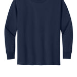 Youth navy gildan Youth Navy Long Sleeve, front view