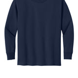 Youth navy gildan Youth Navy Long Sleeve, front view