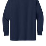 Youth navy gildan Youth Navy Long Sleeve, back view